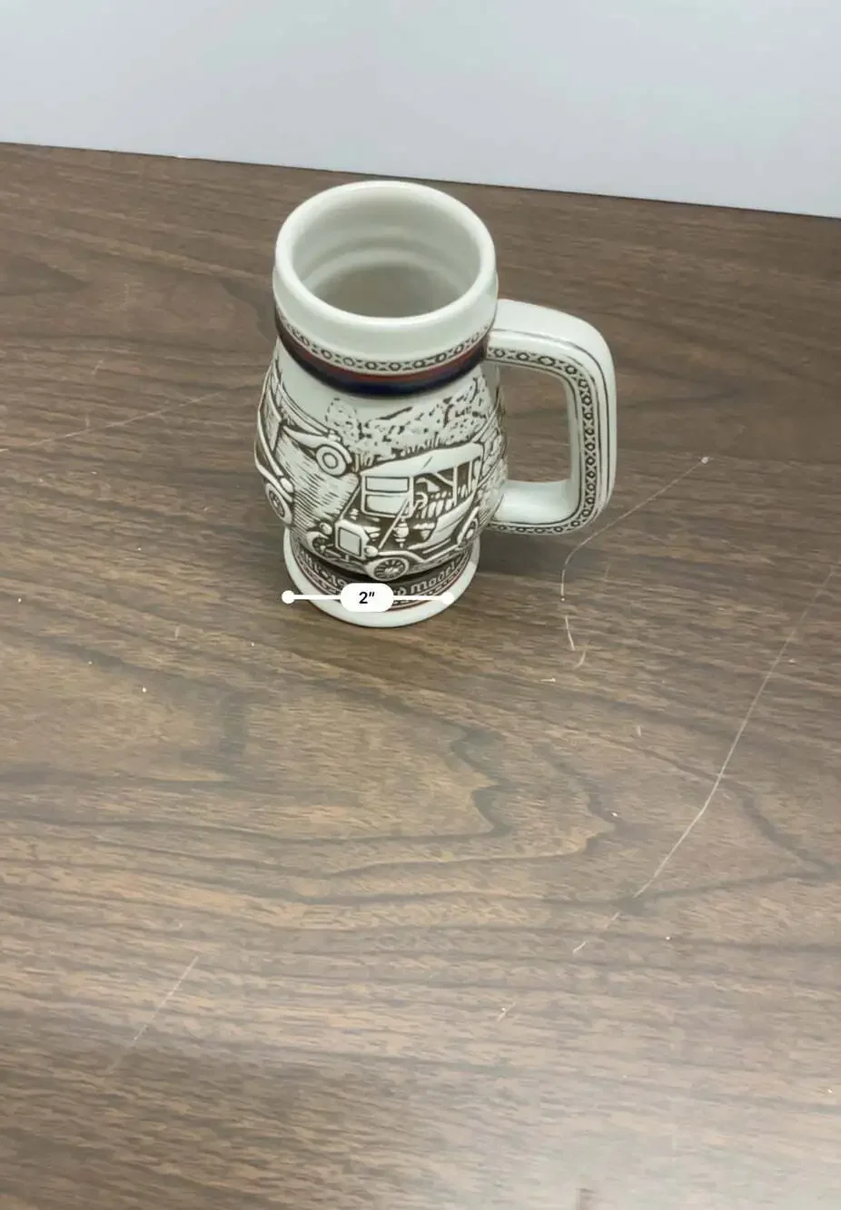 1982 Avon mini ceramic beer stein manufactured by Ceramarte in Brazil